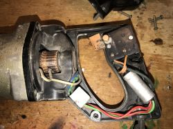 Old Celma PRCb Drill - Repair and Interior Interior of an old Celma PRCb drill showing the motor and wiring.