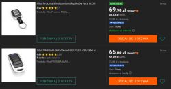 Dwa piloty zdalnego sterowania Proxima na stronie internetowej z ofertami.