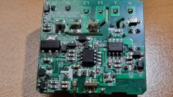 Close-up of Mini Switch Module from Aliexpress Close-up of a mini switch module with visible electronic components on the PCB.