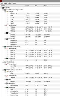 Czy temperatury ASUS GeForce 560 TI i Intel Q9300 są w normie?
