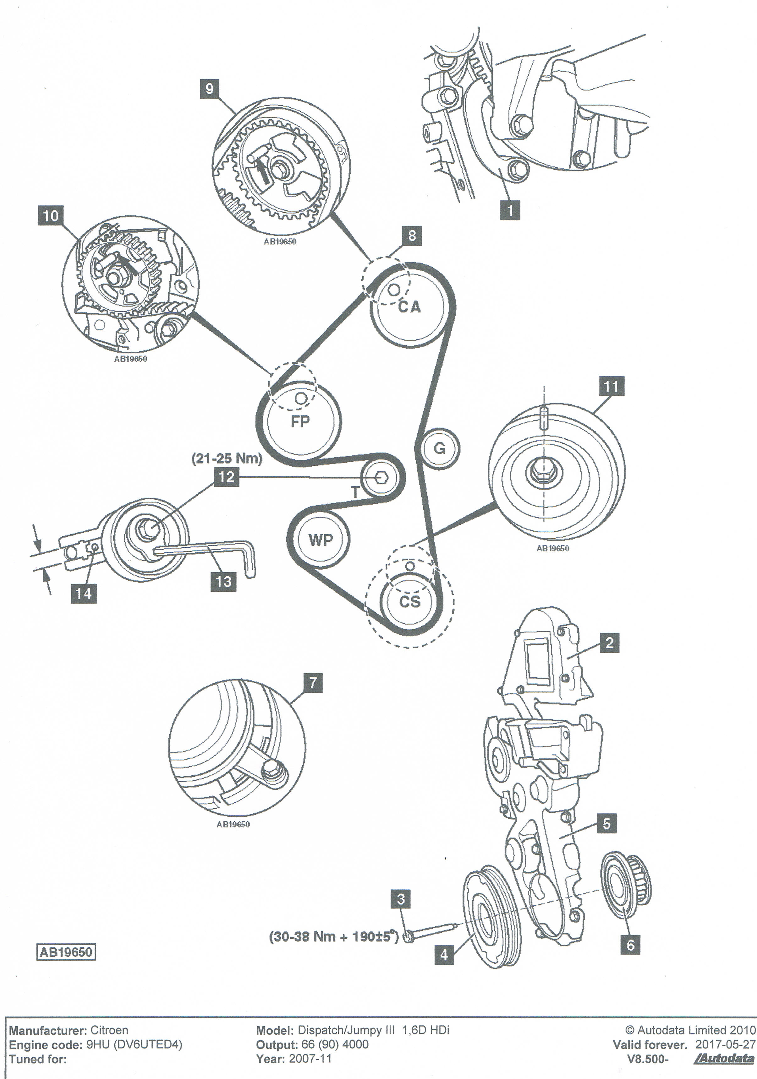 Citroen Jumpy II 2007 1 6 HDI 16v DV6TED4 Timing Belt Chain Setting Citroen Jumpy II 2007 1 6 HDI 16v DV6TED4 Timing Belt Chain Setting