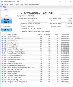 Crucial MX500 500GB SSD - Po restarcie znika GPT