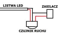 Listwa/taśma LED + czujnik ruchu 12v -> poprawność podłączenia + zasilacz Listwa/taśma LED + czujnik ruchu 12v -> poprawność podłączenia + zasilacz