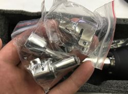 Hot air nozzles for WEP 8858 in a plastic bag held in a hand