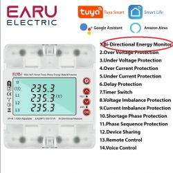 EARU Electric three-phase energy meter with bi-directional measurement feature.