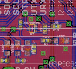 Moja płytka startowa dla dsPIC33EP512GM304 wzorowana na Arduino