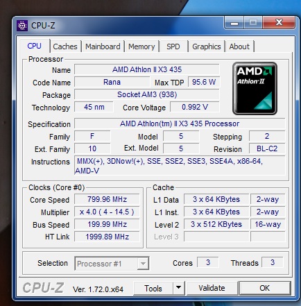 Amd athlon ii x3 435 сравнение