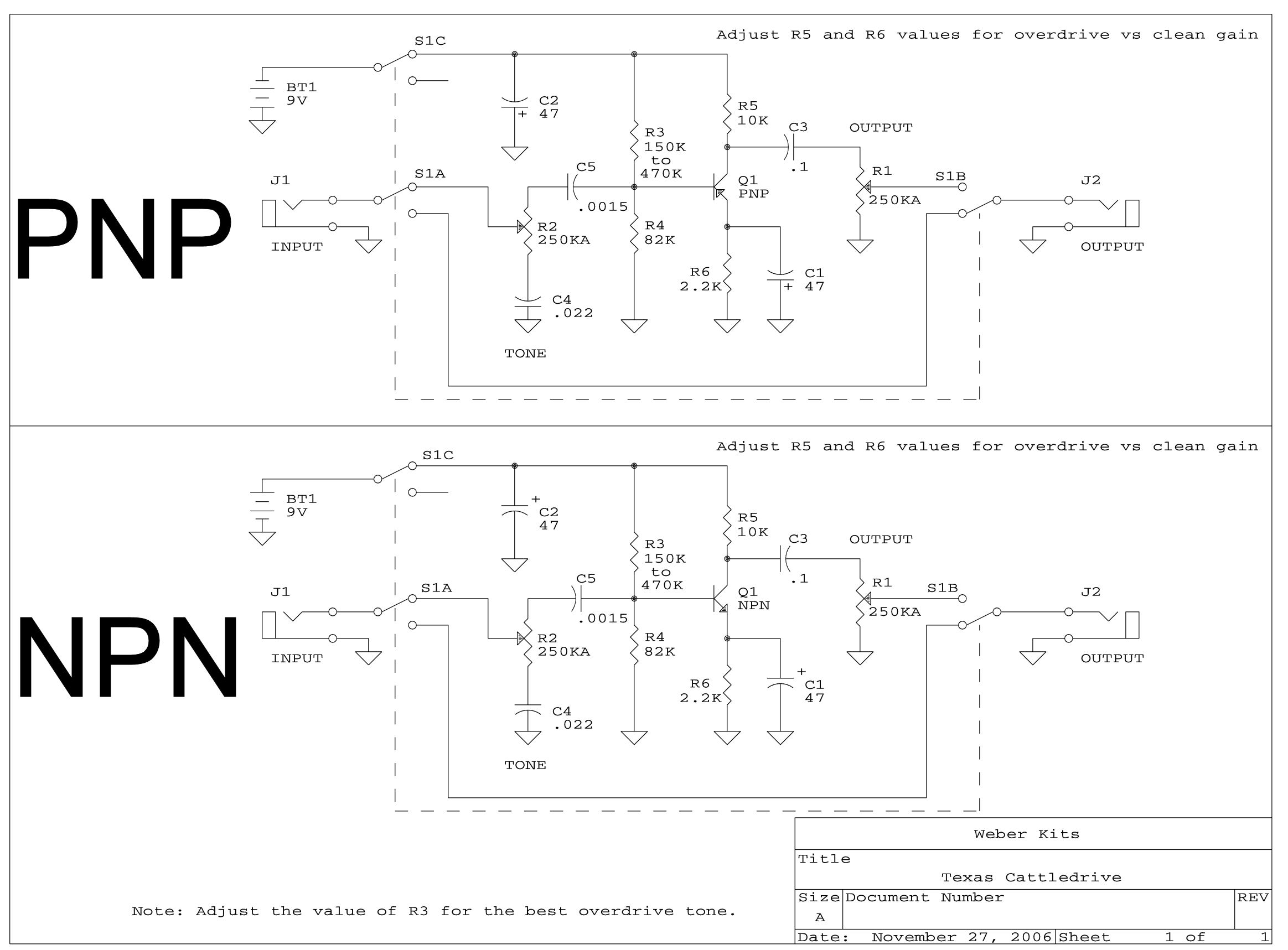 Dallas Rangemaster, tranzystor inny niż na schemacie, dziwne działanie