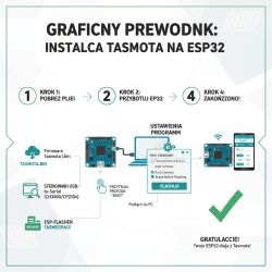 Graphic guide to flashing ESP32 with Tasmota firmware in Polish
