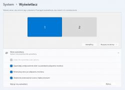 Ustawienia wyświetlacza w systemie Windows Zrzut ekranu ustawień systemu Windows dla dwóch monitorów.