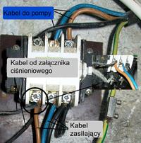 Podłączenie czujnika zaniku fazy CZF2-BR w układzie hydroforni - instrukcje