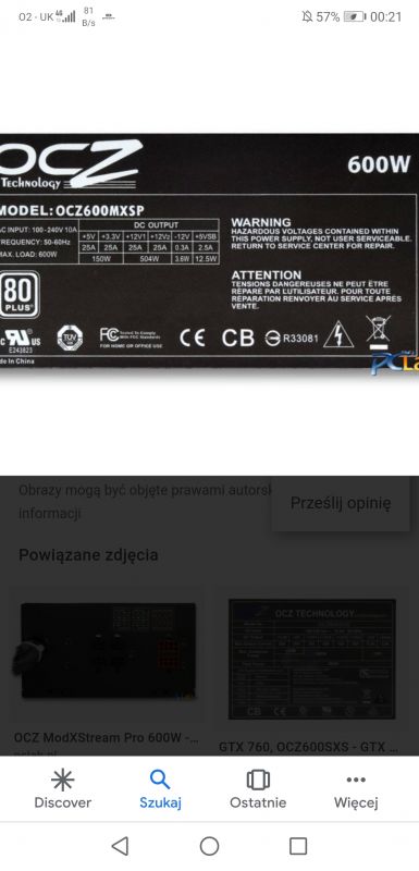 Jaki zasilacz wybrać pod ASRock A320M-DVS, RX 590 i czy OCZ 600W wystarczy?