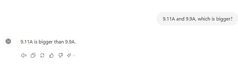 Zrzut ekranu z błędną odpowiedzią modelu GPT-4.