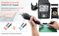 Stacja lutownicza Preciva 995D+ z regulacją temperatury i objętości powietrza