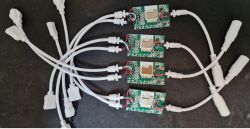 Four LED strip controllers with cables