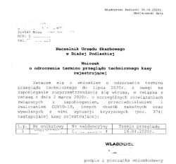 Kasy fiskalne wszystkie - Odroczenia obowiązkowego przeglądu technicznego