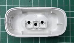 Interior of BASILUS Smart Plug Housing Empty housing of a BASILUS smart plug.