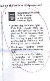 Clio II 1.2 petrol 2000 - What the orange indicator light means the spiral symbo