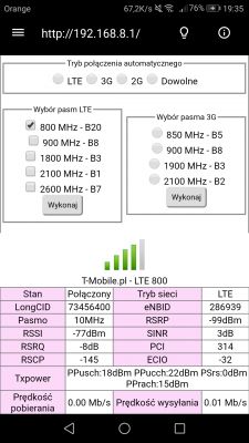 Jaką antenę do LTE 800 wybrać na odległość ok 8km(Huawei B525)?