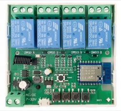 Sterownik 4 kanałowy z modułem WiFi i RF 433Mhz.
