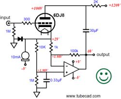 Klasa D (TPA3126 / TPA3156) z pętlą post-filter feedback oraz z lampowym stopniem wstępnym,