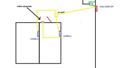 Schemat instalacji domofonowej z monitorem VIDOS i modułem M-SM5