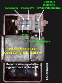 Pinouty modułów zapłonowych i regulatorów w popularnych motorowerach