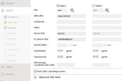 Zrzut ekranu z ustawieniami Telefonu GSM w systemie alarmowym