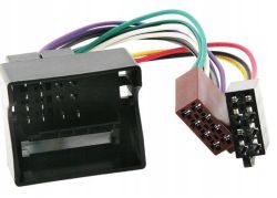 Adapter samochodowy ISO do Peugeot i Citroën z kolorowymi przewodami