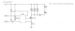 Flicker-free PWM Dimming Application Schematic PWM dimming control schematic for LED panel.