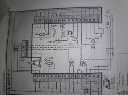 Schemat podłączenia sterownika BCU 300:THP-O z zaciskami i oznaczeniami elektrycznymi