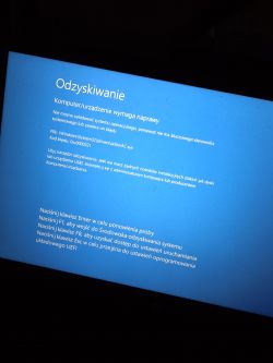 Błąd kodu podczas odzyskiwania Windowsa na laptopie HP po instalacji sterowników dysku HDD