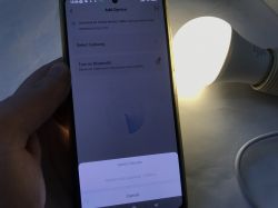Pairing Tuya LED Lamp with Bluetooth Gateway Phone and Tuya lamp during pairing with a Bluetooth gateway.