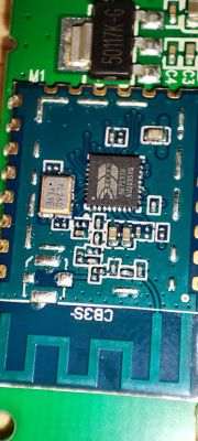 CB3S Module on PCB Close-up of CB3S module on a PCB with visible voltage regulator.