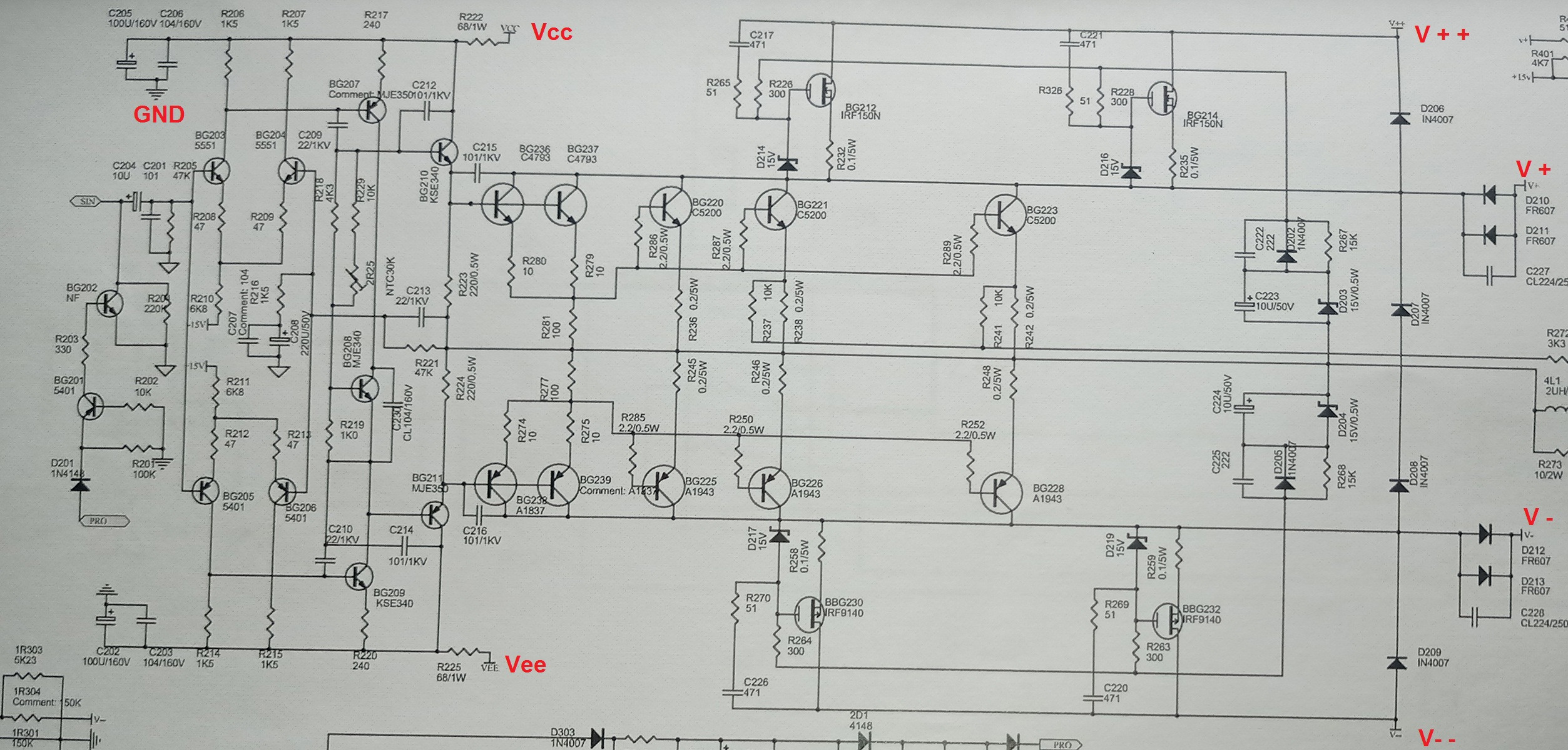 Naprawa wzmacniacza subwoofera Cerwin-Vega CVA-118 - wymiana spalonych