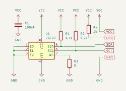 Schemat elektryczny modyfikacji KVM z pamięcią 24C02