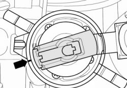 Schemat ustawienia elementu mechanicznego z wartościami 6°±1 przed GMP oraz 750-1000 rpm.