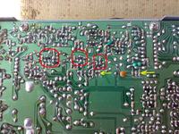 Uniden PRO 510XL - identyfikacja elementów po wylutowaniu kondensatora