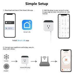 Smart WiFi termostat gniazdkowy MTS-700-WB - Tuya, SmartLife Smart WiFi termostat gniazdkowy MTS-700-WB - Tuya, SmartLife
