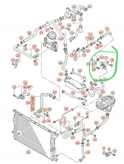 Audi A7 3.0 V6 - Zawor magnetyczny odciecia chlodziwa glowicy