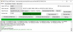 Screenshot of BK7231 Easy UART Flasher program with Reading success! message.