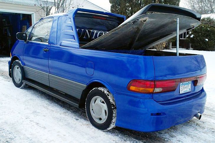toyota previa 1 - pickup - przerobka auta na pickup