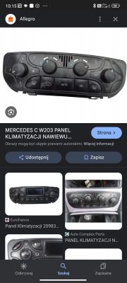 Panel klimatyzacji do Mercedesa W203 z 2001 roku.