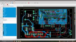 PCB design in EAGLE software for a dual-channel timer.