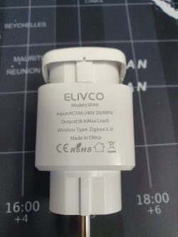 Elivco LSPA9 Socket with Zigbee 3.0 View of the Elivco LSPA9 socket, supporting Zigbee 3.0.