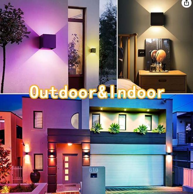 RGB Lighting for Outdoor and Indoor Use Colorful wall lighting in various outdoor and indoor settings.
