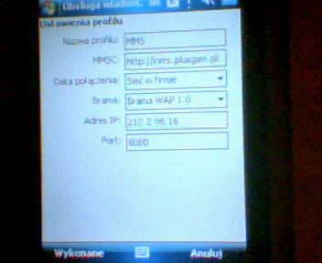 ASUS P527 nie moge skonfigurować mms
