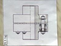 Identyfikacja sprzęgła palcowego w AutoCAD - rysunek złożeniowy