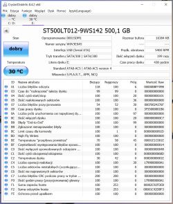 Jak odczytać wyniki HDTune i CrystalDiskInfo dla Seagate 500GB?