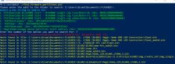 Screenshot of PowerShell commands for searching firmware partitions.
